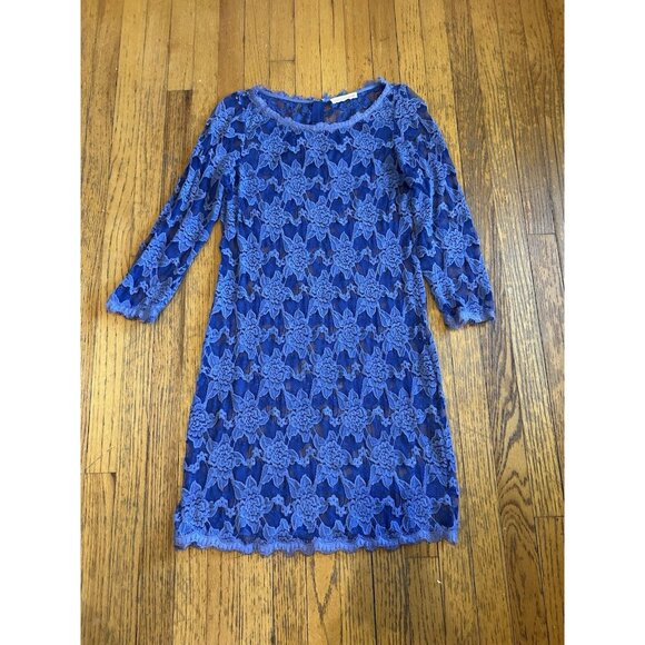 Rebecca Taylor Dresses & Skirts - Rebecca Taylor Dress Womens Blue/Purple Mini Lace Retro Modern Size 6